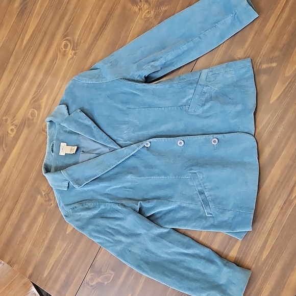 LL Bean Blue Corduroy Blazer with Notched Lapels - Picture 3 of 14